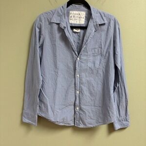 Frank & Eileen Womens Barry Shirt Size S Blue Preppy Minimalist Classic Career